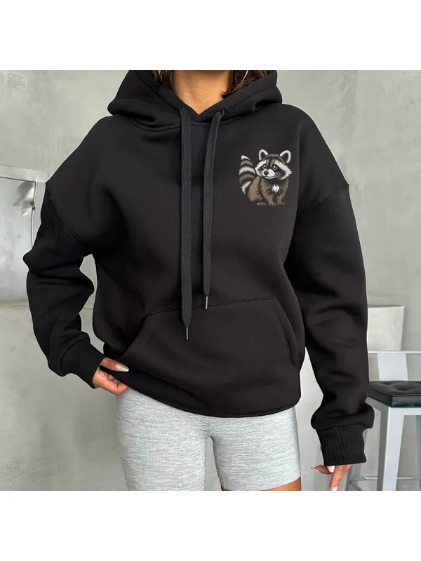 Oversized Women's Fun Animal Embroidery Casual Hoodie - Aptkoi.com 