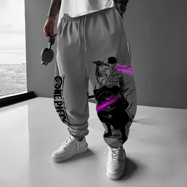 Unisex Straw Hat Pirate Anime Print Casual Oversized Harem Pants - Wayrates.com 