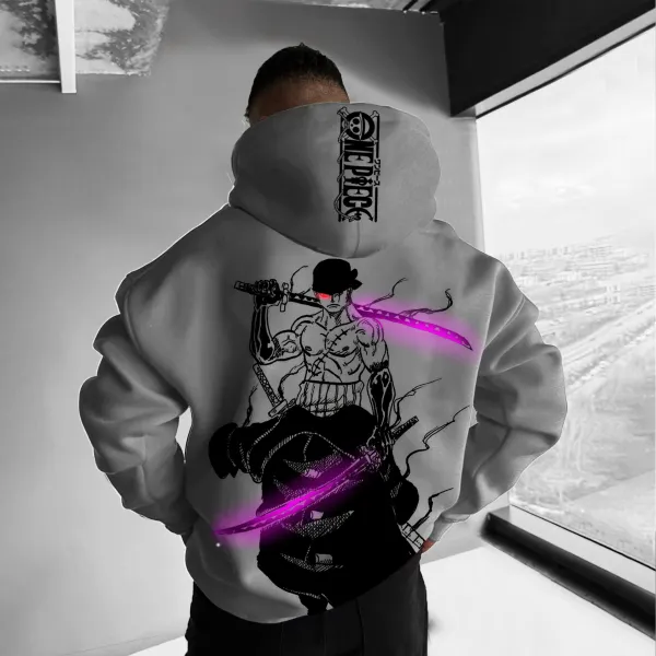 Unisex Straw Hat Pirate Anime Print Casual Oversized Hoodie - Wayrates.com 