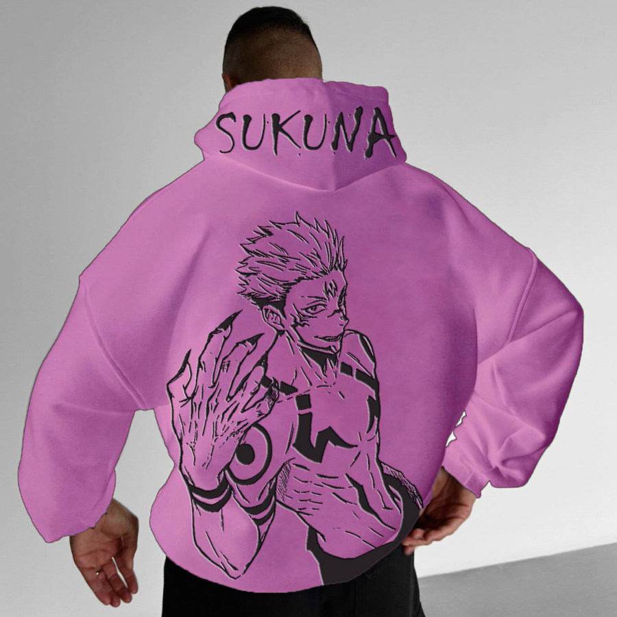 

Unisex Anime Spell Print Embroidery Casual Oversized Hoodie