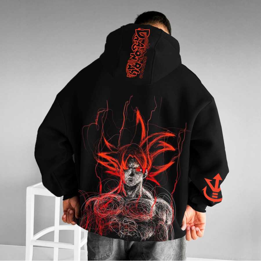 

Unisex Oversized Anime Print Hoodie