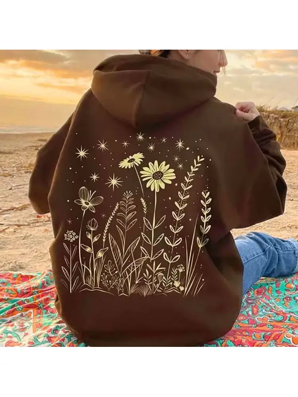 Celestial Flower Witchy Wildflower Hoodie - Aptkoi.com 