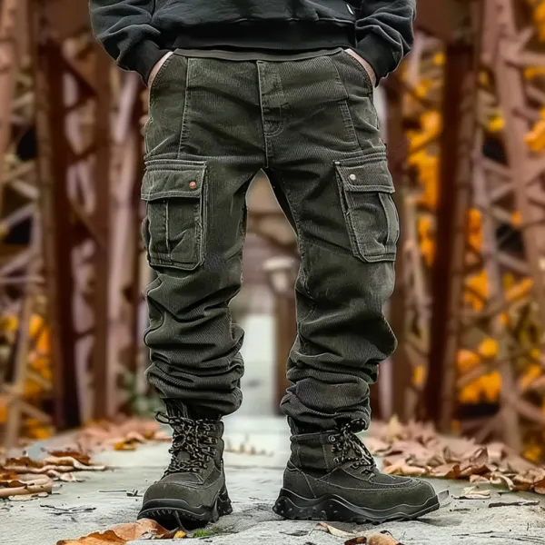 Men's Vintage Pocket Retro Corduroy Trousers - Wayrates.com 