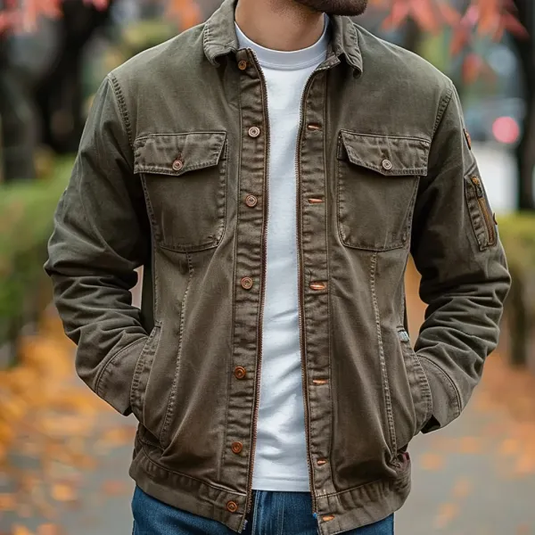 Men's Vintage Pocket Casual Jacket - Anurvogel.com 