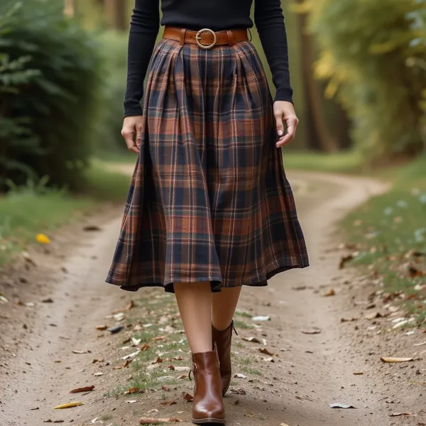 Women's Casual Plaid Skirt - Ootdyouth.com 