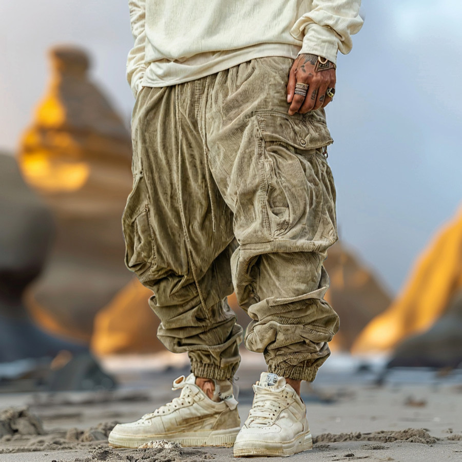 

Retro Casual Pocket Design Trousers
