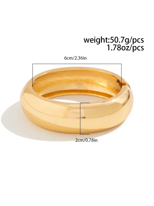 Women's Simple Gold Titanium Steel Open Bracelet - Localziv.com 