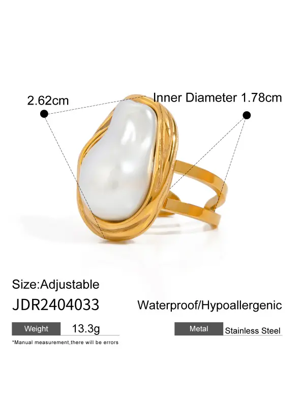 Women's Gold Titanium Steel Ring - Localziv.com 