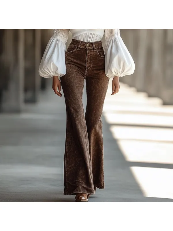 Retro Simple Fashionable Flared Jeans - Localziv.com 