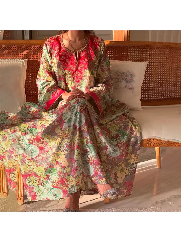 Women's Floral Print Abaya Dress - Localziv.com 
