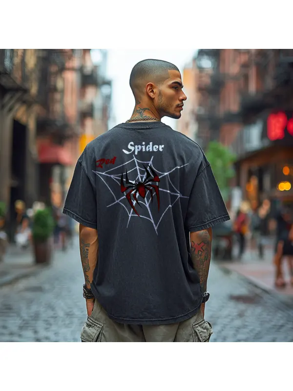 Spider Web Graphic T-Shirt - Urban Streetwear Design - Aptkoi.com 