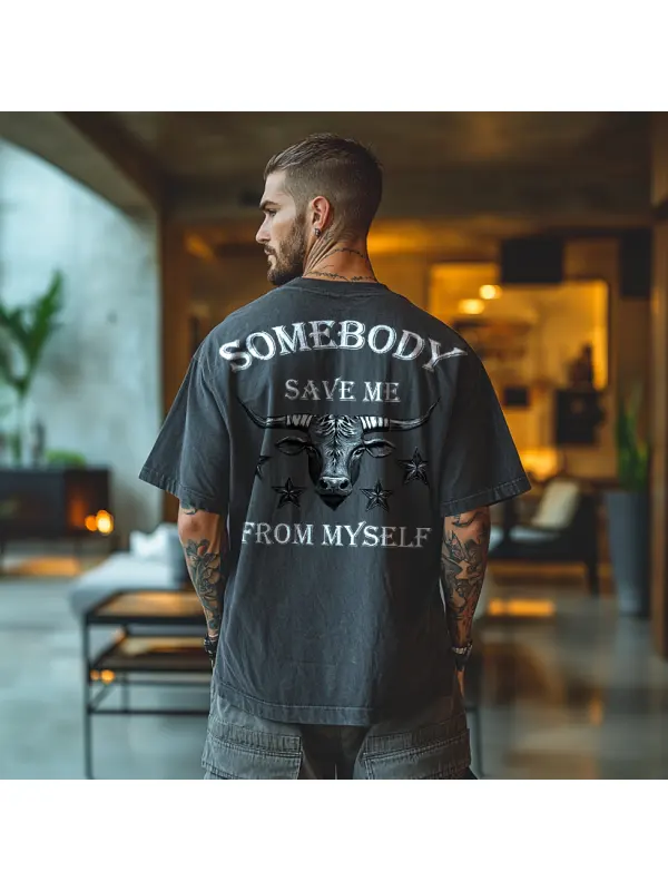 Graphic T-Shirt - Bold Statement Tee With Bull Design - Aptkoi.com 