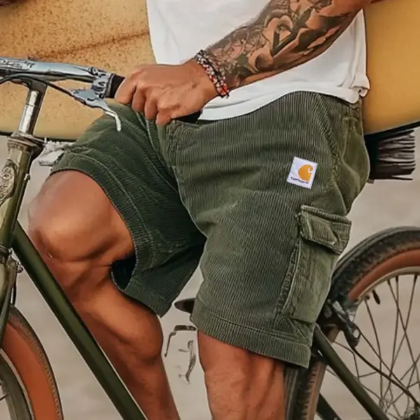 Carhartt Men's Vintage Corduroy Multi-Pocket Surf Elastic Drawstring Shorts - Rabclub.com 