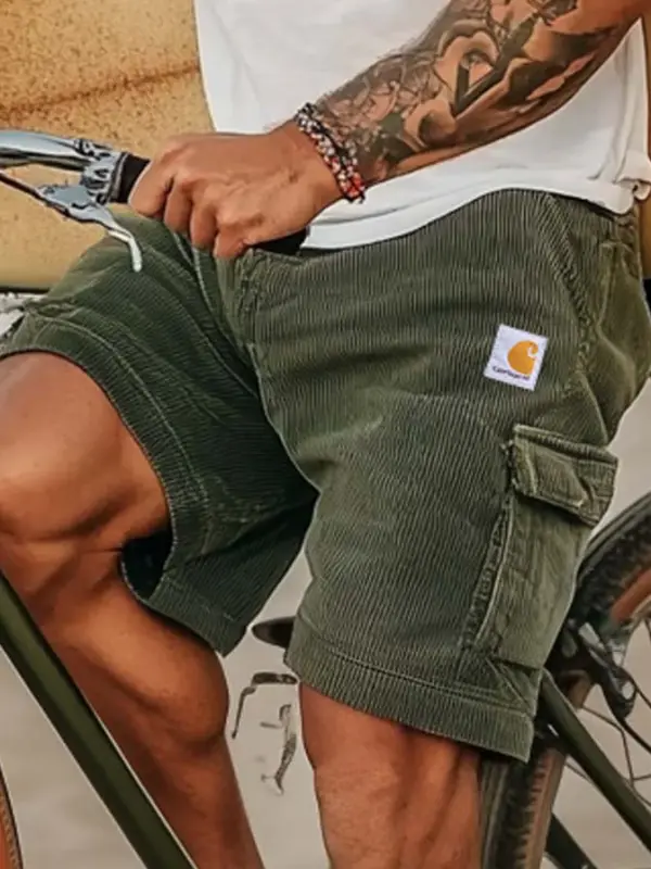 Carhartt Men's Vintage Corduroy Multi-Pocket Surf Elastic Drawstring Shorts - Pragmaace.com 