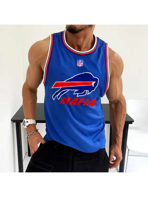 Men's Rugby Print Fitness Tank Top - Aptkoi.com 