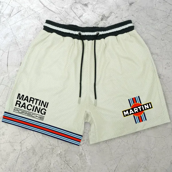 Fashionable Color-block Racing Print Shorts - Zivinfo.com 