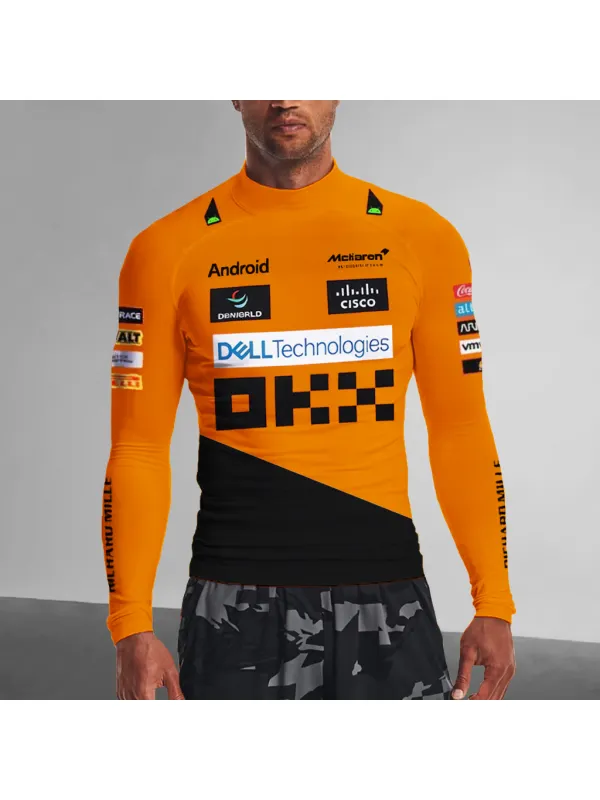 Men's Racing Print Slim Fit Long Sleeve T-Shirt - Localziv.com 