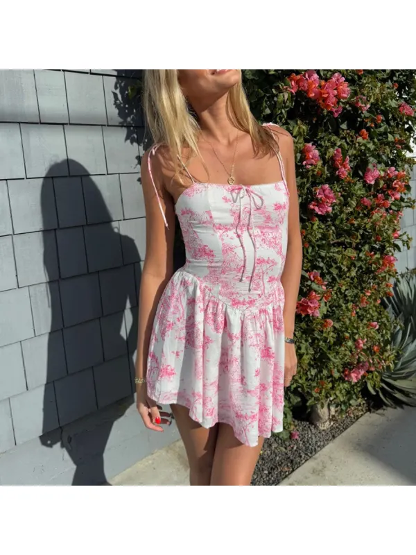 Women's Floral Mini Dress - Aptkoi.com 