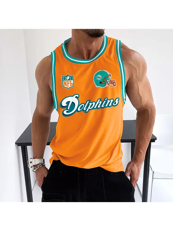 Men's Rugby Team Graphic Fitness Sleeveless Tank Top - Aptkoi.com 