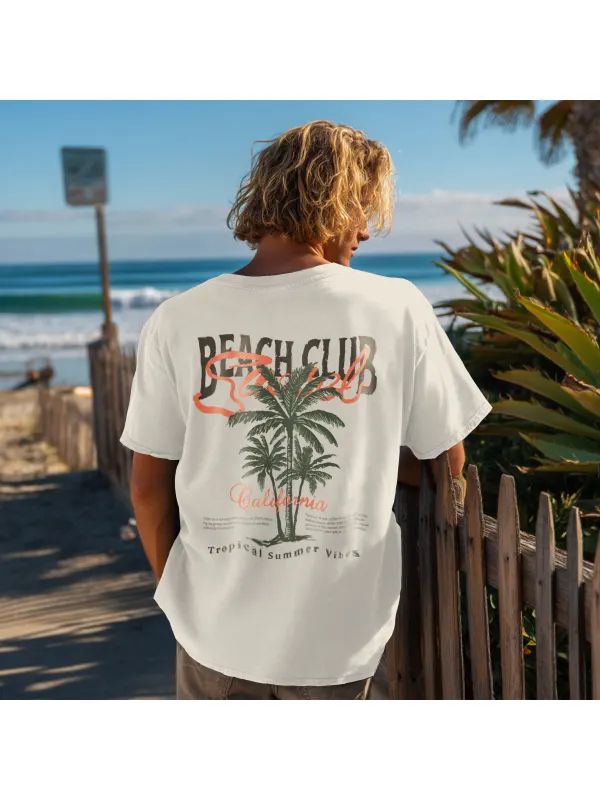 Beach Club California T-Shirt - Tropical Summer Vibes Tee For Men - Aptkoi.com 