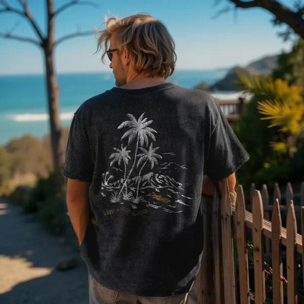 Tropical Island Graphic T-Shirt For Men - Perfect For Summer Outdoors - Yesunshine.com 