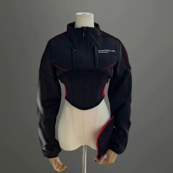 Motorsport-Inspired Corset Jacket And Top Set - Ootdyouth.com 