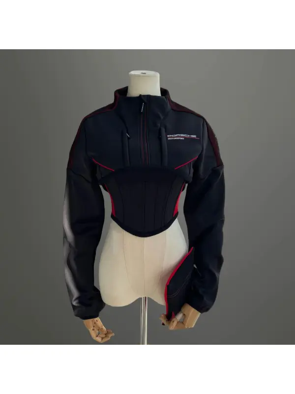 Motorsport-Inspired Corset Jacket And Top Set - Aptkoi.com 
