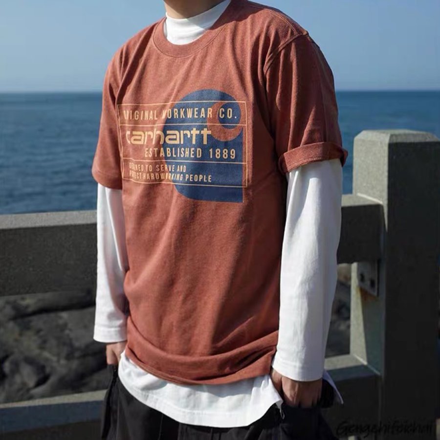 

Men's Vintage Print Knit Mesh T-Shirt - Perfect For Summer Outdoors