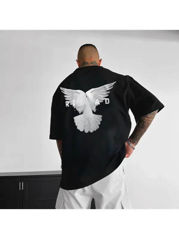 Peace Dove Lettering Design T-shirt - Aptkoi.com 