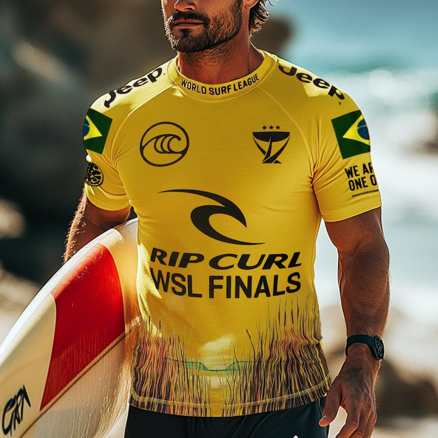 

Men's Casual Pro Bells Beach Jersey T-shirt Yellow