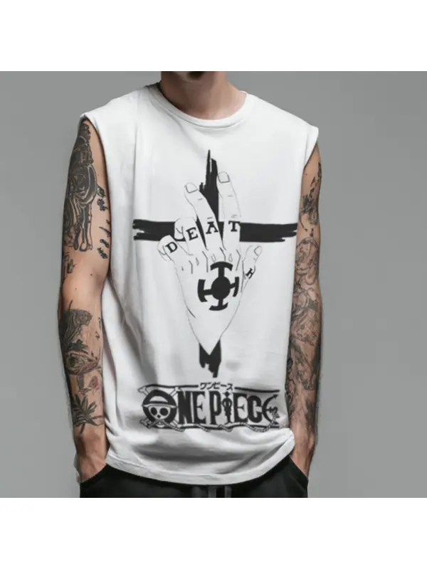 Anime-Inspired Graphic Tank Top For Men - Aptkoi.com 
