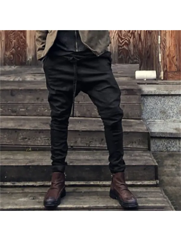 Casual Solid Color Loose Tie Pants - Shopyiyistories.com 