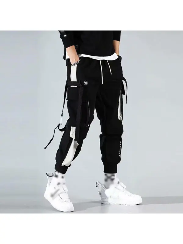 Multi-pocket Binding Tooling Pants - Aptkoi.com 