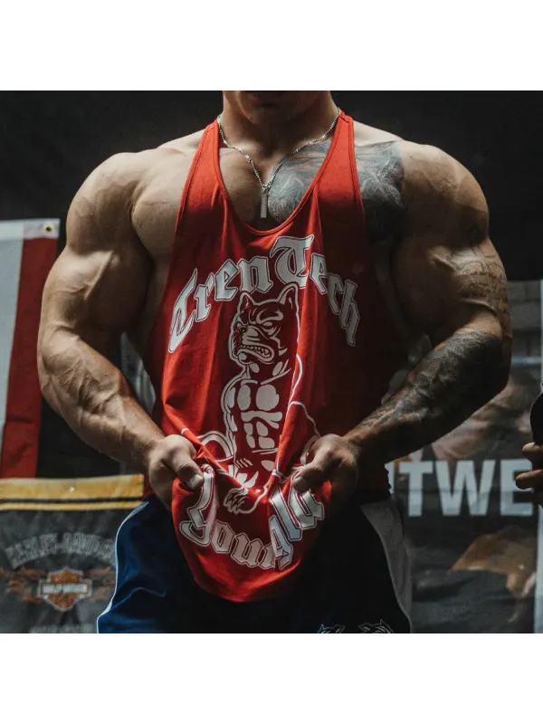 Dog Gym Classic Blue Tank Top - Localziv.com 