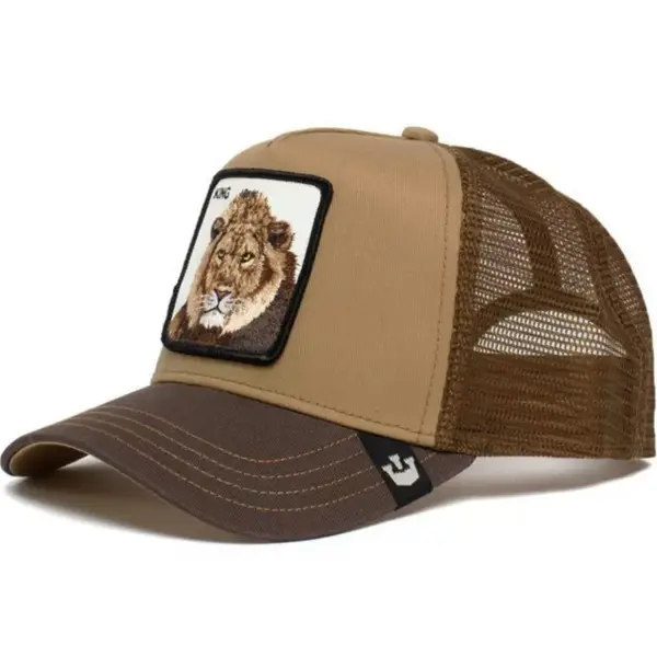 Animal Baseball Cap, Sun Protection Mesh, Embroidered Truck Driver, Black Panther,Rooster And Lion Hat - Rabclub.com 