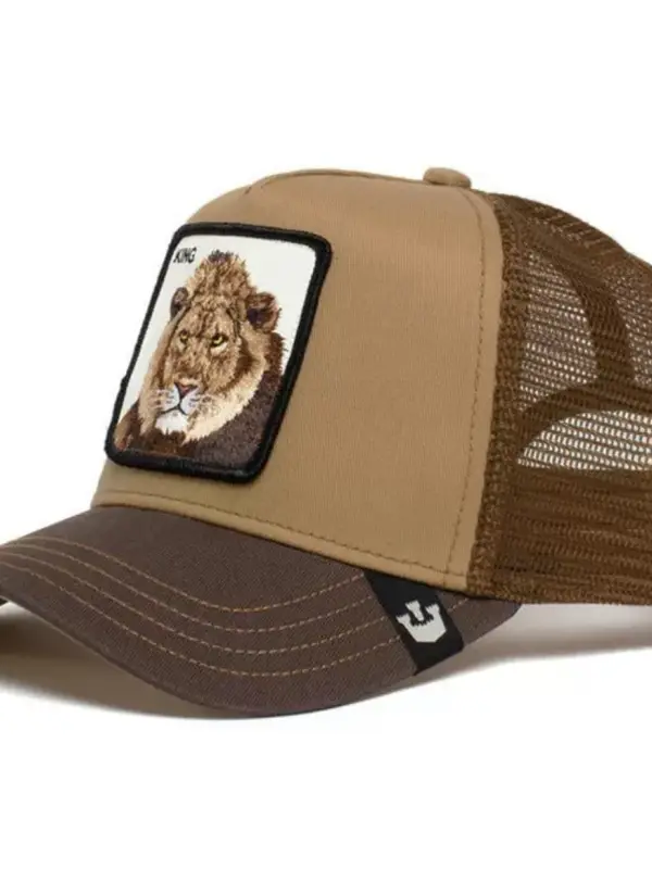 Animal Baseball Cap, Sun Protection Mesh, Embroidered Truck Driver, Black Panther,Rooster And Lion Hat - Simplyion.com 