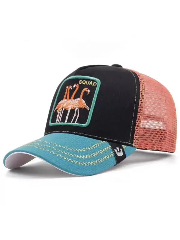 Animal Baseball Cap, Sun Protection Mesh, Embroidered Truck Driver, Black Panther,Rooster And Lion Hat - Localziv.com 