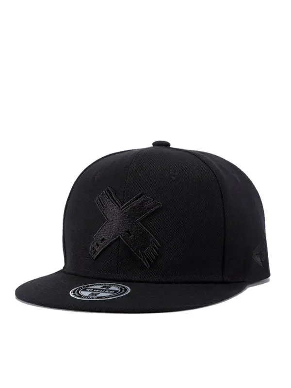 New X Embroidery Flat Brim Baseball Cap - Shopyiyistories.com 