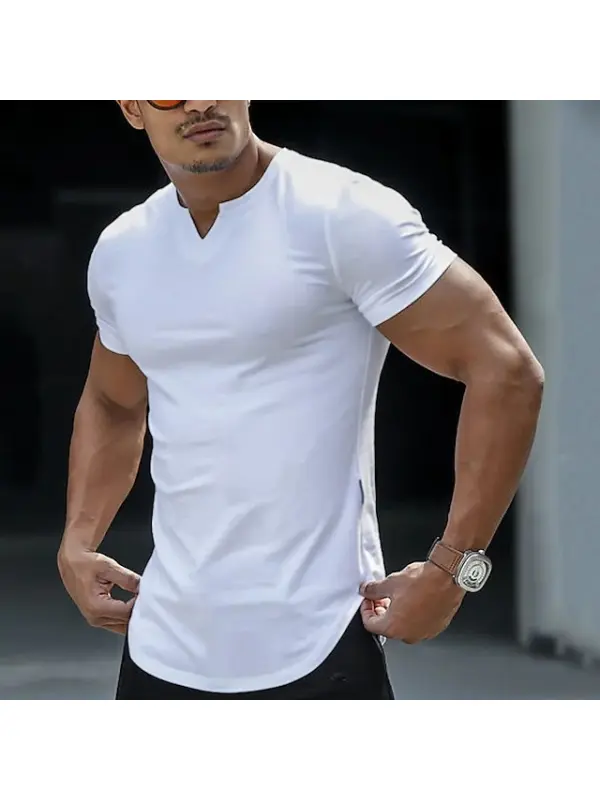 V-neck Men's Casual T-shirt Tops - Aptkoi.com 