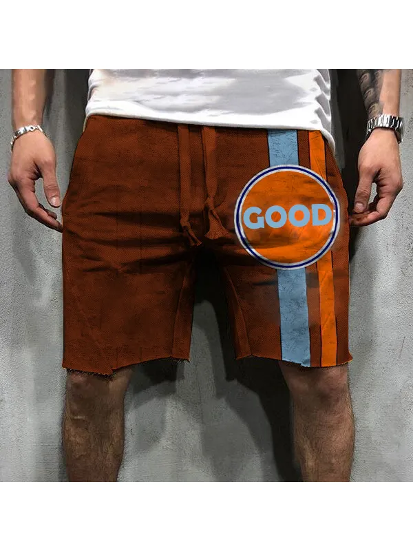 Retro Engine Oil Logo Casual Shorts - Aptkoi.com 
