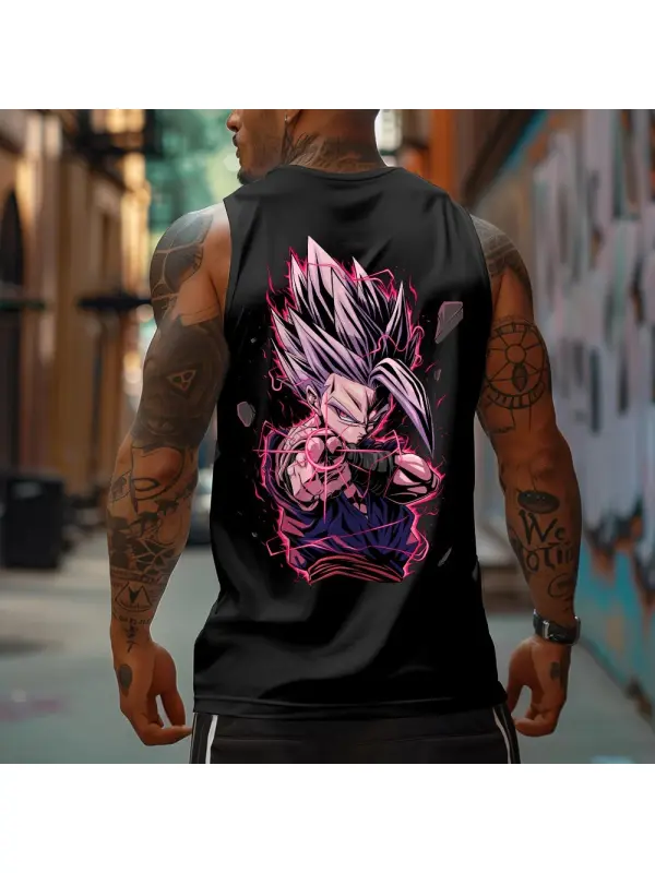 Anime Graphic Design Printed Tank Top - Shopyiyistories.com 