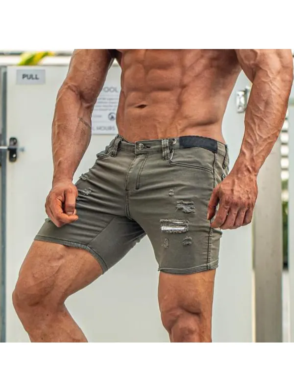 Ripped Denim Fit Shorts - Aptkoi.com 