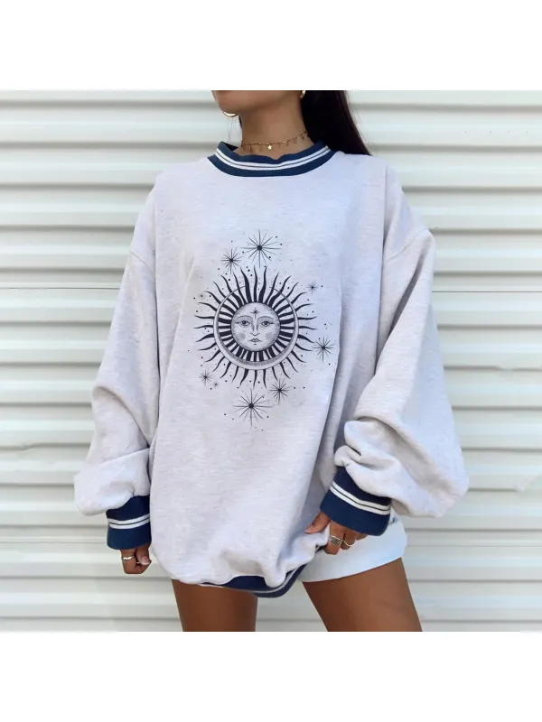 Casual Fashion Round Neck Long Sleeve Loose Sweater European Style - Aptkoi.com 