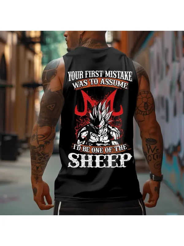Men's Casual Anime Printed Fitness Tank Top - Localziv.com 