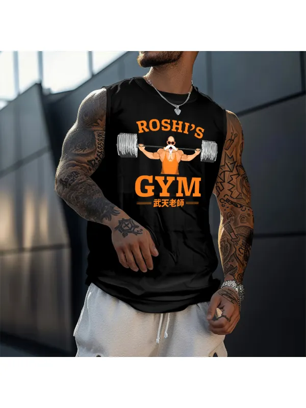 Men's Casual Anime Printed Fitness Tank Top - Localziv.com 