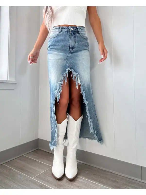 The Denim Maxi Skirt - Shopyiyistories.com 