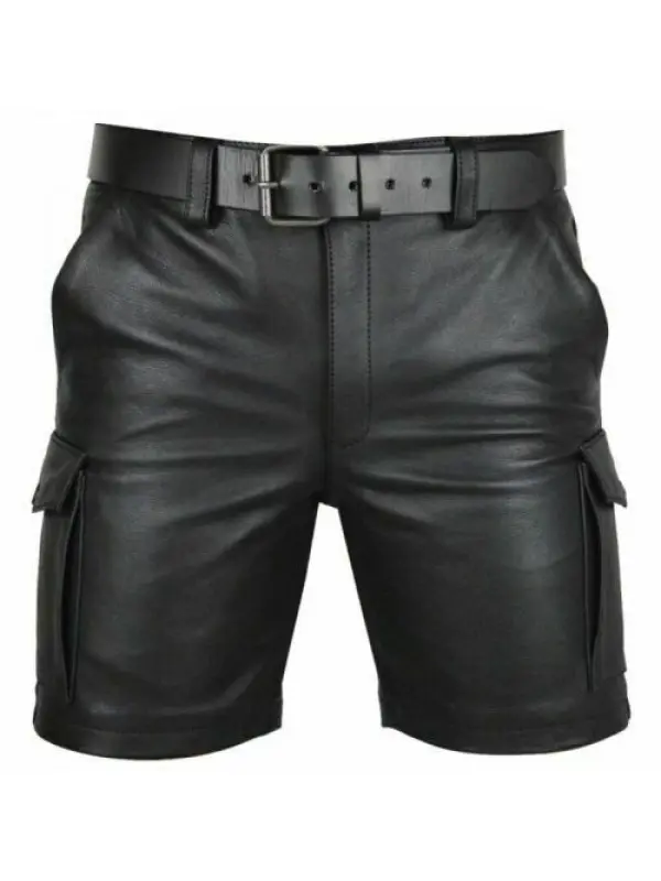 Men's Leather Shorts Club Wear Shorts Casual Shorts - Shopyiyistories.com 