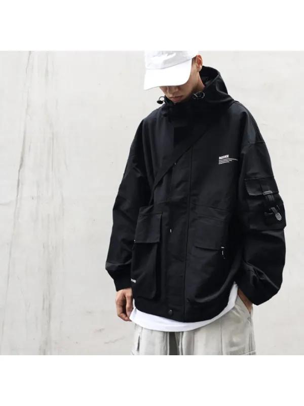 Functional Wind Jacket Men's Trend Student Harajuku Style BF Loose Hooded Multi-Pocket Jacket Trend - Shopyiyistories.com 