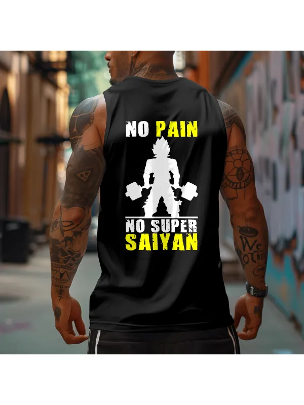 Men's Anime Motivational Statement Fitness Tank Top - Aptkoi.com 