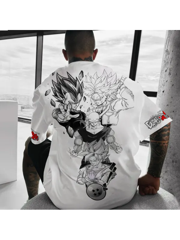 Unisex Oversized DBZ Anime Printed T-shirt - Aptkoi.com 